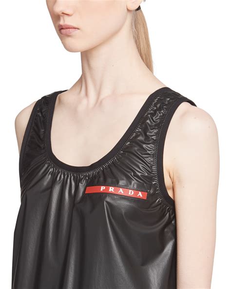 prada tanktop|prada nylon ruffled top.